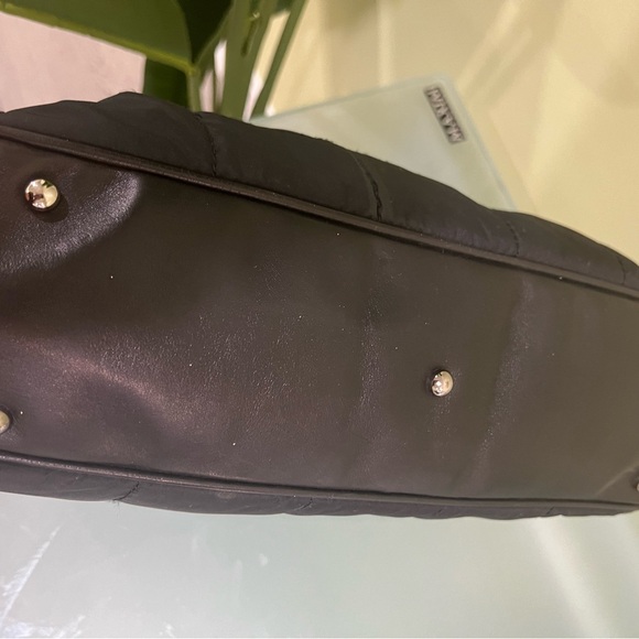 Chanel Choco Bar Nylon/Leather Handbag Black Stylish Daily Quilted Authentic - Picture 10 of 10